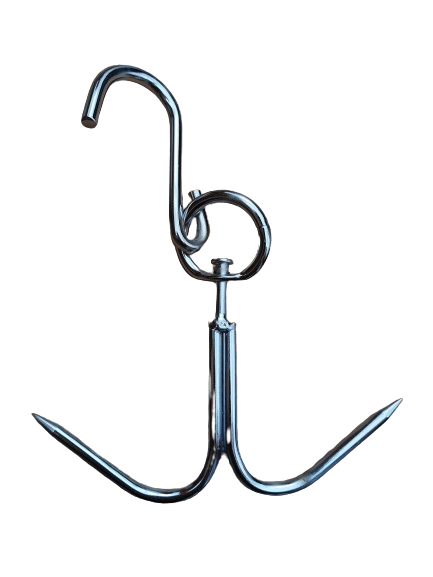Set 5 carlinge macelarie din inox in forma de ancora, rotative, 200 x 160 x 6 mm