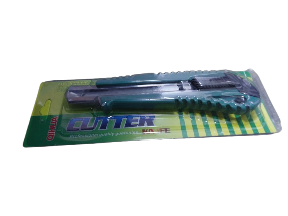 Cutter verde, 16 cm cu lama metalica