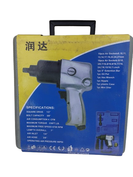 Pistol pneumatic cu aer comprimat 1/2", 6700 RPM, 10 piese