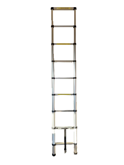 Scara telescopica 9 trepte din aluminiu, usoara, extensibila pana la 2.6 m, anti-alunecare