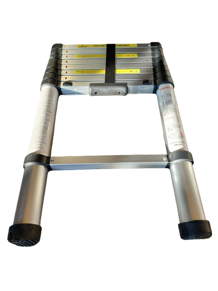Scara telescopica 9 trepte din aluminiu, usoara, extensibila pana la 2.6 m, anti-alunecare