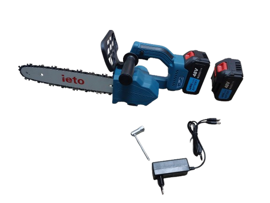 Minidrujba electrica cu lant, 12 inch cu 2 acumulatori, albastra