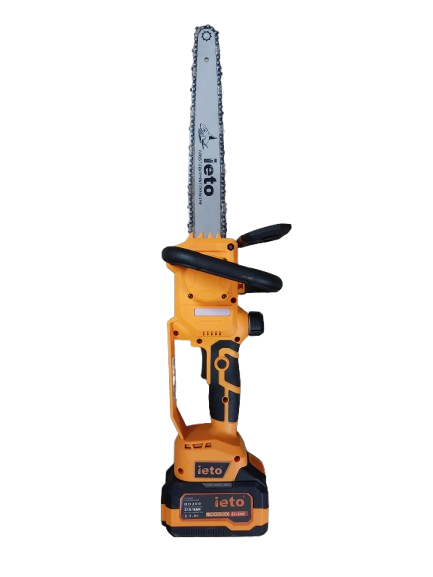 Minidrujba electrica cu lant, 12 inch cu 2 acumulatori, portocalie