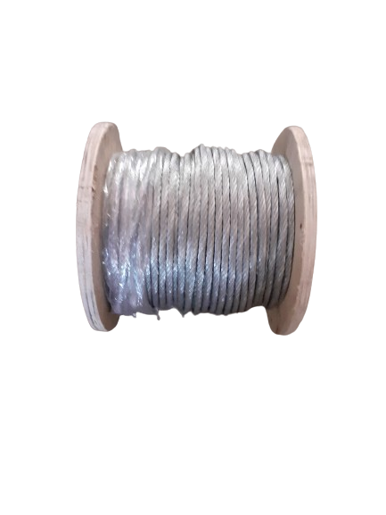 Sufa metalica plastifiata pe tambur de lemn, 100 m x 8 mm