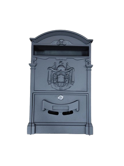 Cutie postala metalica, negru antracit, 255 x 90 x 410 mm