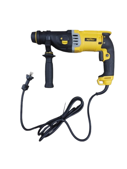 Bormasina cu percutie trusa cu 5 burghie, galbena, 220V-50Hz, 900W, 1300 RPM, 28 mm