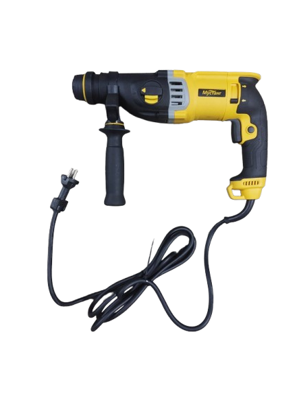 Bormasina cu percutie trusa cu 5 burghie, galbena, 220V-50Hz, 900W, 1300 RPM, 28 mm