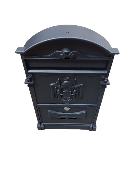 Cutie postala metalica, negru antracit, 255 x 90 x 410 mm