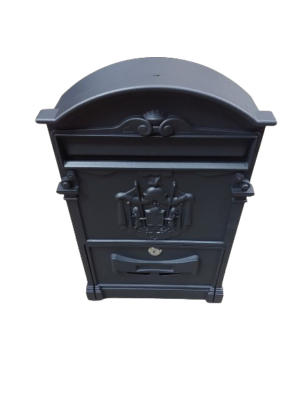 Cutie postala metalica, negru antracit, 255 x 90 x 410 mm