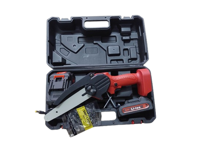 Minidrujba electrica cu lant, 6 inch cu 2 acumulatori, rosie ieto