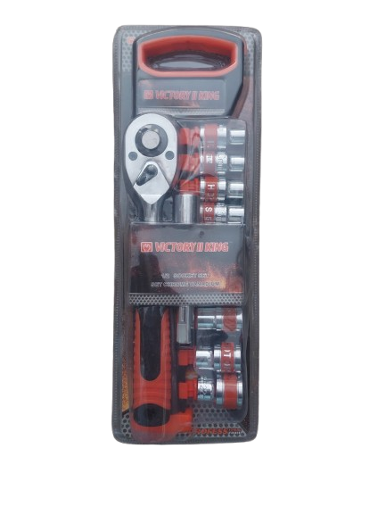 Set clicket crom vanadium 1/2 cu prelungitor si 10 chei tubulare