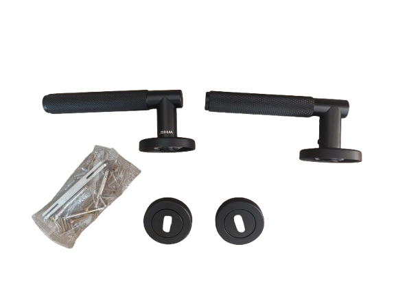 Set manere din aluminiu pentru usa interior, negre