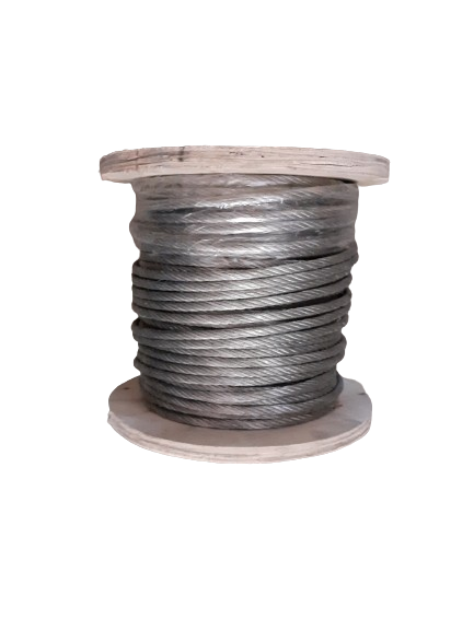 Sufa metalica plastifiata pe tambur de lemn 100 m x 5 mm