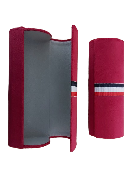 Toc ochelari, material catifelat, rosu
