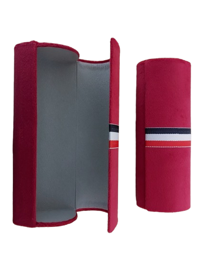 Toc ochelari, material catifelat, rosu