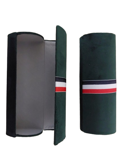 Toc ochelari, material catifelat, verde