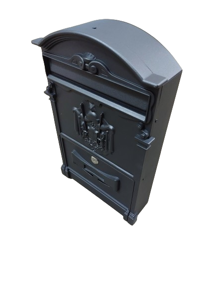 Cutie postala metalica, negru antracit, 255 x 90 x 410 mm