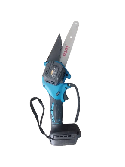 Minidrujba electrica cu lant, 6 inch cu 2 acumulatori, albastra ieto