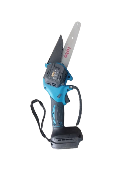 Minidrujba electrica cu lant, 6 inch cu 2 acumulatori, albastra ieto