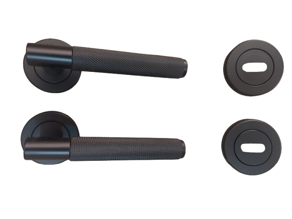 Set manere din aluminiu pentru usa interior, negre