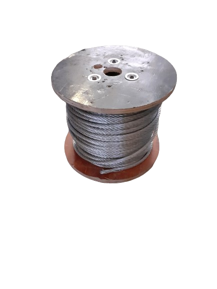 Sufa metalica plastifiata pe tambur de lemn, 100 m x 10 mm