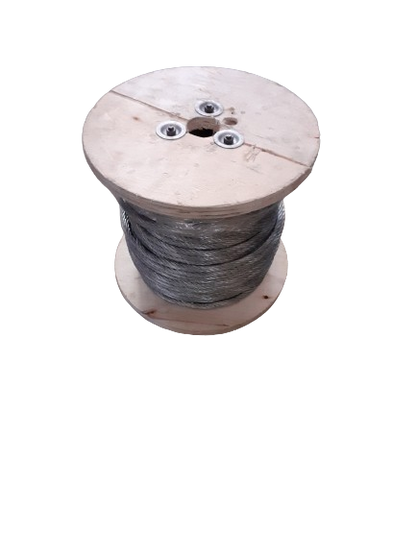 Sufa metalica plastifiata pe tambur de lemn, 100 m x 8 mm