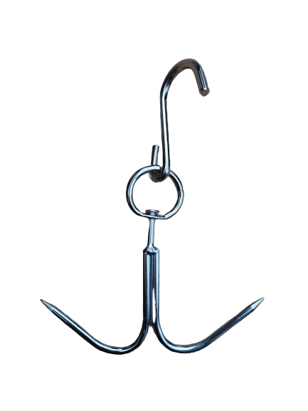 Set 5 carlinge macelarie din inox in forma de ancora, rotative, 200 x 160 x 6 mm