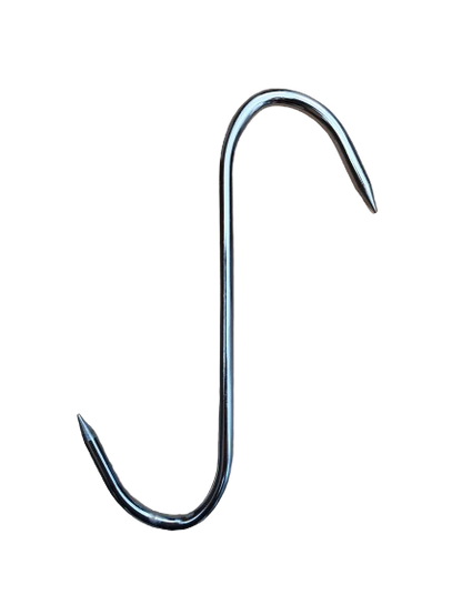 Set 5 carlinge macelarie din inox in forma de S, 160 x 60 x 6 mm