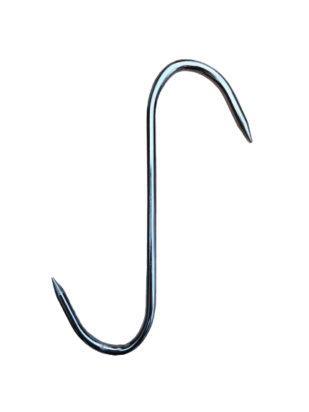 Set 5 carlinge macelarie din inox in forma de S, 230 x 90 x 6 mm