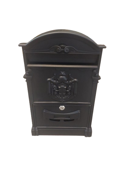 Cutie postala metalica, Neagra, 255 x 90 x 410 mm
