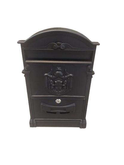Cutie postala metalica, Neagra, 255 x 90 x 410 mm
