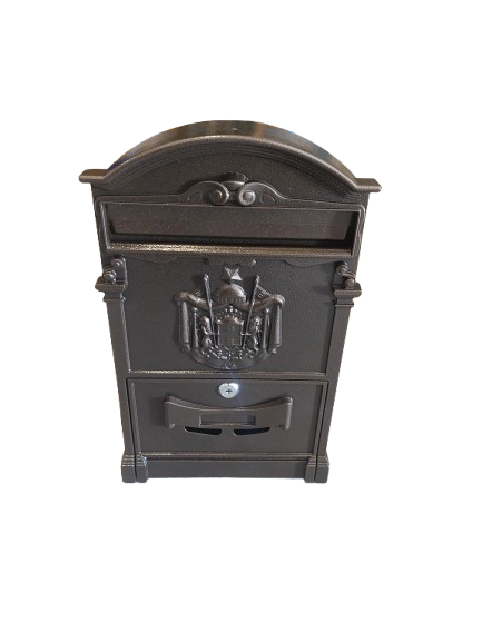Cutie postala metalica, Maro, 255 x 90 x 410 mm