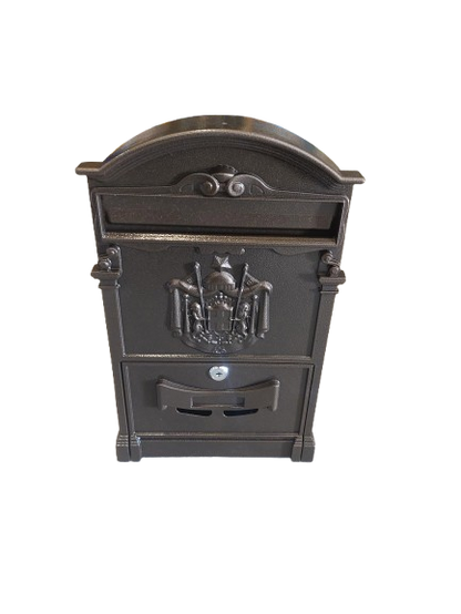 Cutie postala metalica, Maro, 255 x 90 x 410 mm