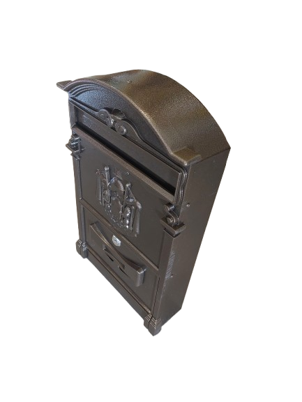 Cutie postala metalica, Maro, 255 x 90 x 410 mm