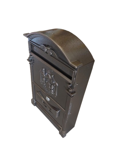 Cutie postala metalica, Maro, 255 x 90 x 410 mm