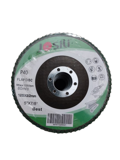 Set 10 discuri lamelare verzi, 125 mm Granulatie 40