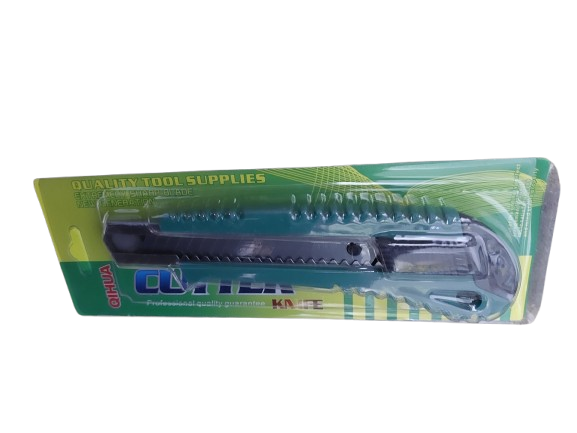 Cutter verde, 16 cm cu lama metalica