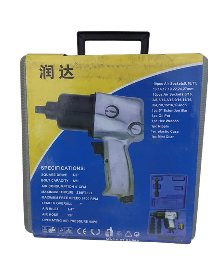Pistol pneumatic cu aer comprimat 1/2", 6700 RPM, 10 piese