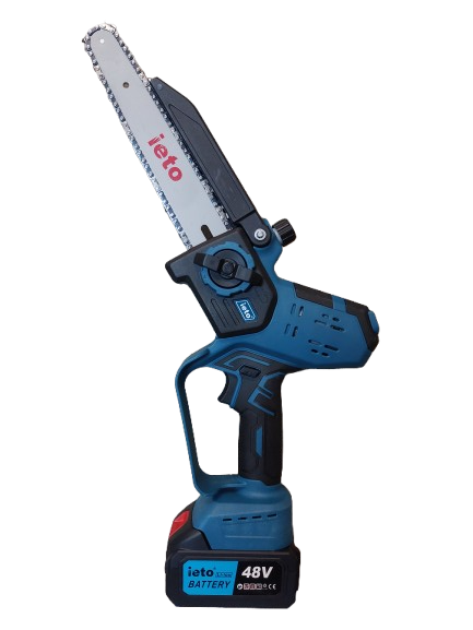 Minidrujba electrica cu lant, 8 inch cu 2 acumulatori, albastra ieto