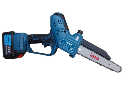 Minidrujba electrica cu lant, 8 inch cu 2 acumulatori, albastra ieto
