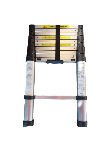 Scara telescopica 11 trepte din aluminiu, usoara, extensibila pana la 3.2 m, anti-alunecare