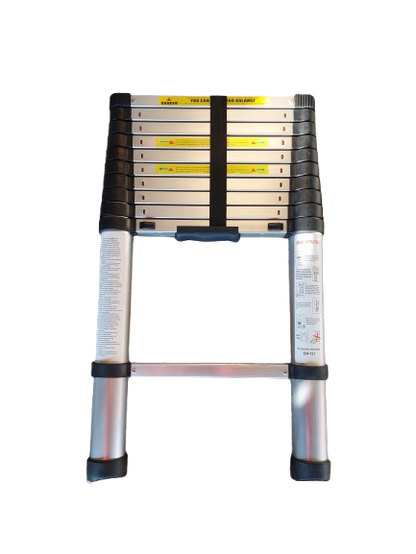 Scara telescopica 11 trepte din aluminiu, usoara, extensibila pana la 3.2 m, anti-alunecare