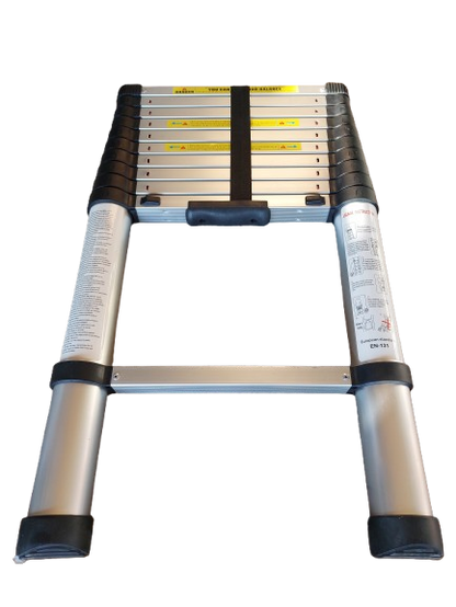 Scara telescopica 11 trepte din aluminiu, usoara, extensibila pana la 3.2 m, anti-alunecare