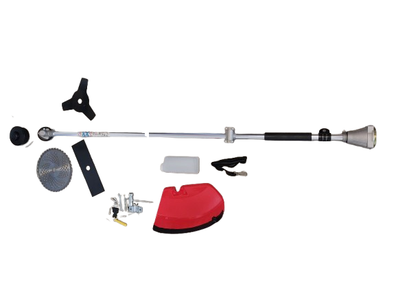Motocoasa pe benzina cu accesorii incluse, 4.2 kW, 2 timpi, 5.6 HP, 52 CC. 9000 RPM