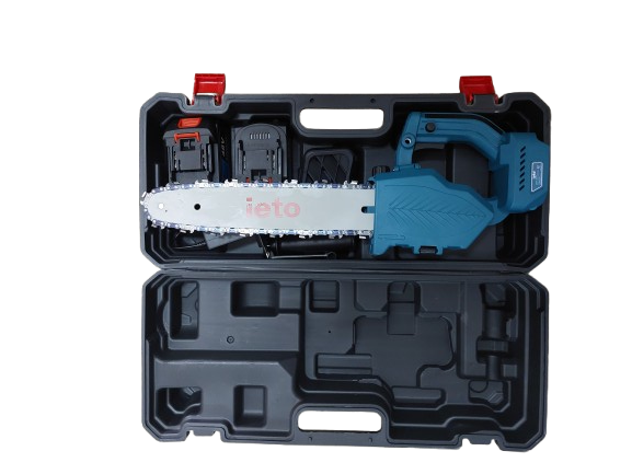 Minidrujba electrica cu lant, 12 inch cu 2 acumulatori, albastra