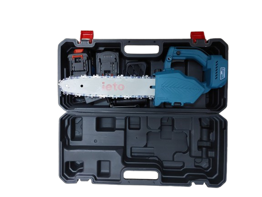 Minidrujba electrica cu lant, 12 inch cu 2 acumulatori, albastra