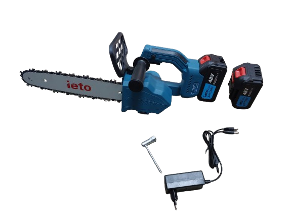 Minidrujba electrica cu lant, 12 inch cu 2 acumulatori, albastra