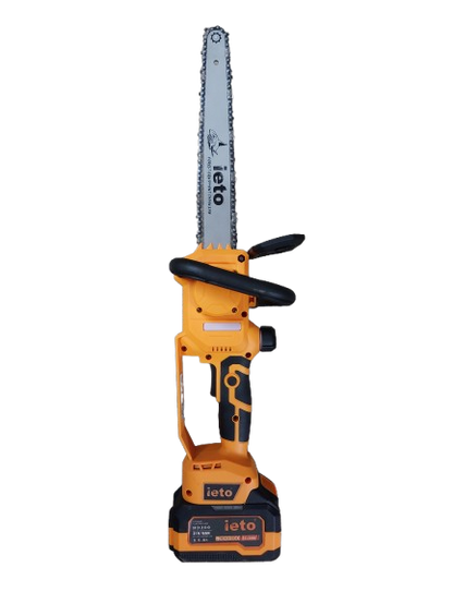 Minidrujba electrica cu lant, 12 inch cu 2 acumulatori, portocalie