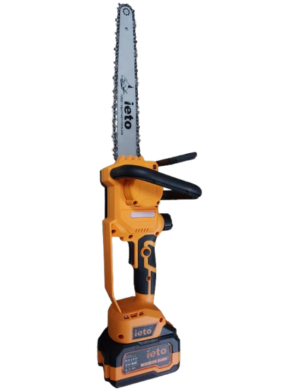 Minidrujba electrica cu lant, 12 inch cu 2 acumulatori, portocalie