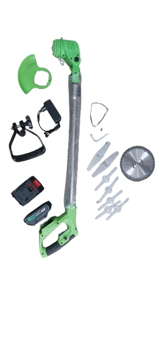 Coasa electrica, trimmer cu 2 acumulatori inclusi + disc si lame, tija extensibila, 30000/min, 500W